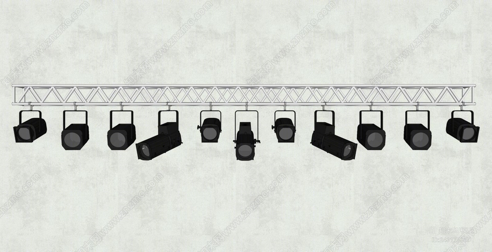 现代舞台灯具SU模型下载【ID:243175087】