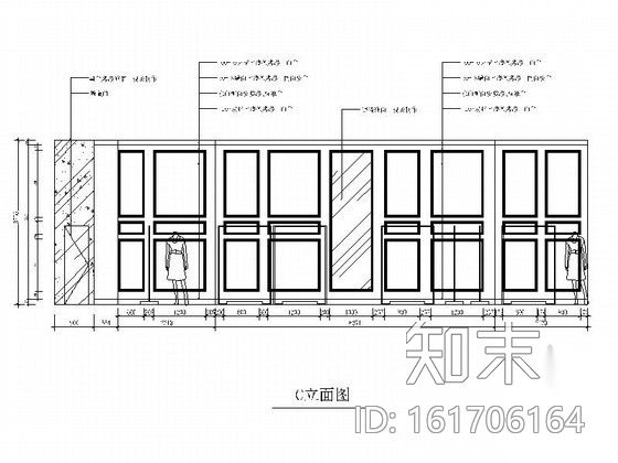[湖北]某商场名品专卖店室内装修施工图（含效果）cad施工图下载【ID:161706164】