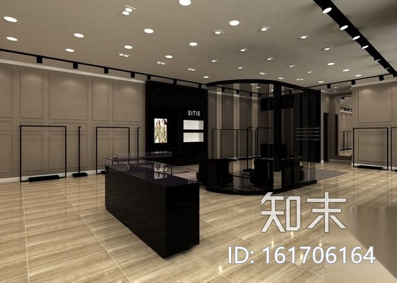 [湖北]某商场名品专卖店室内装修施工图（含效果）cad施工图下载【ID:161706164】