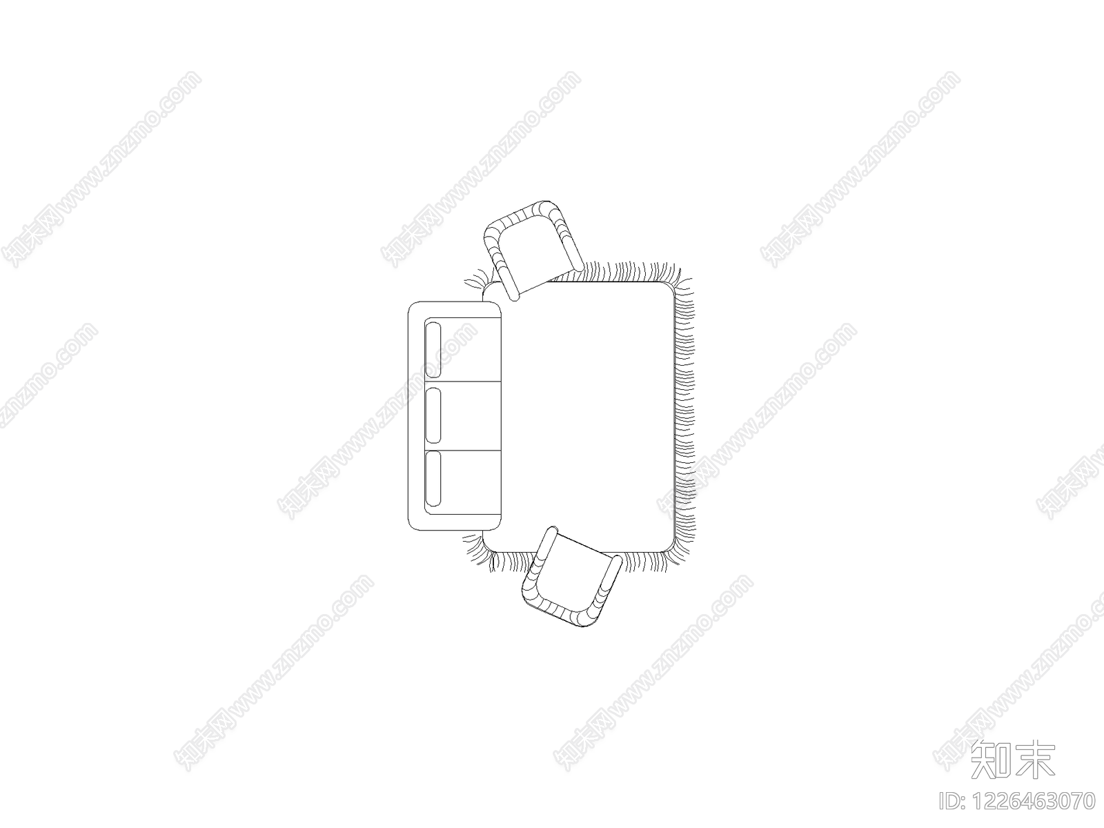沙发cad施工图下载【ID:1226463070】