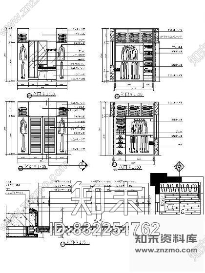 图块/节点主卧衣帽间详图cad施工图下载【ID:832251762】