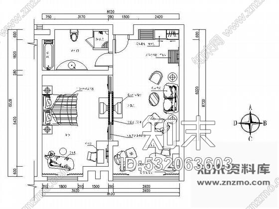 酒店套房装修图cad施工图下载【ID:532063603】