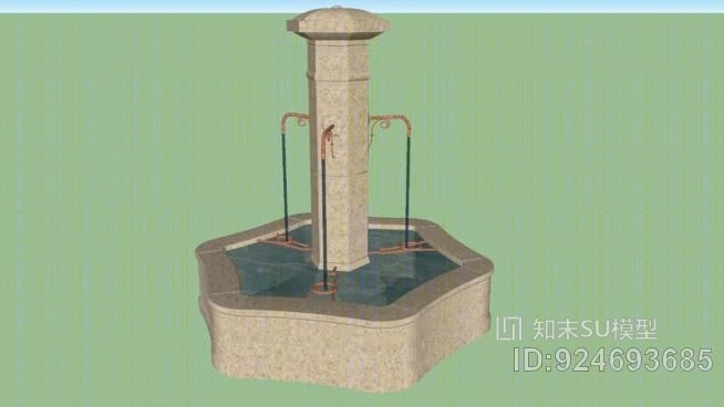 石灰石喷泉SU模型下载【ID:924693685】