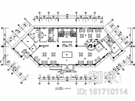 [河南]某高档小区售楼部室内装修施工图（含效果）cad施工图下载【ID:161710114】