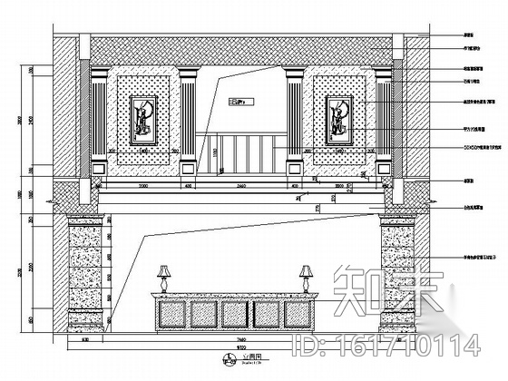 [河南]某高档小区售楼部室内装修施工图（含效果）cad施工图下载【ID:161710114】