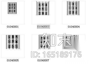 精选各式单扇门图块cad施工图下载【ID:165189176】