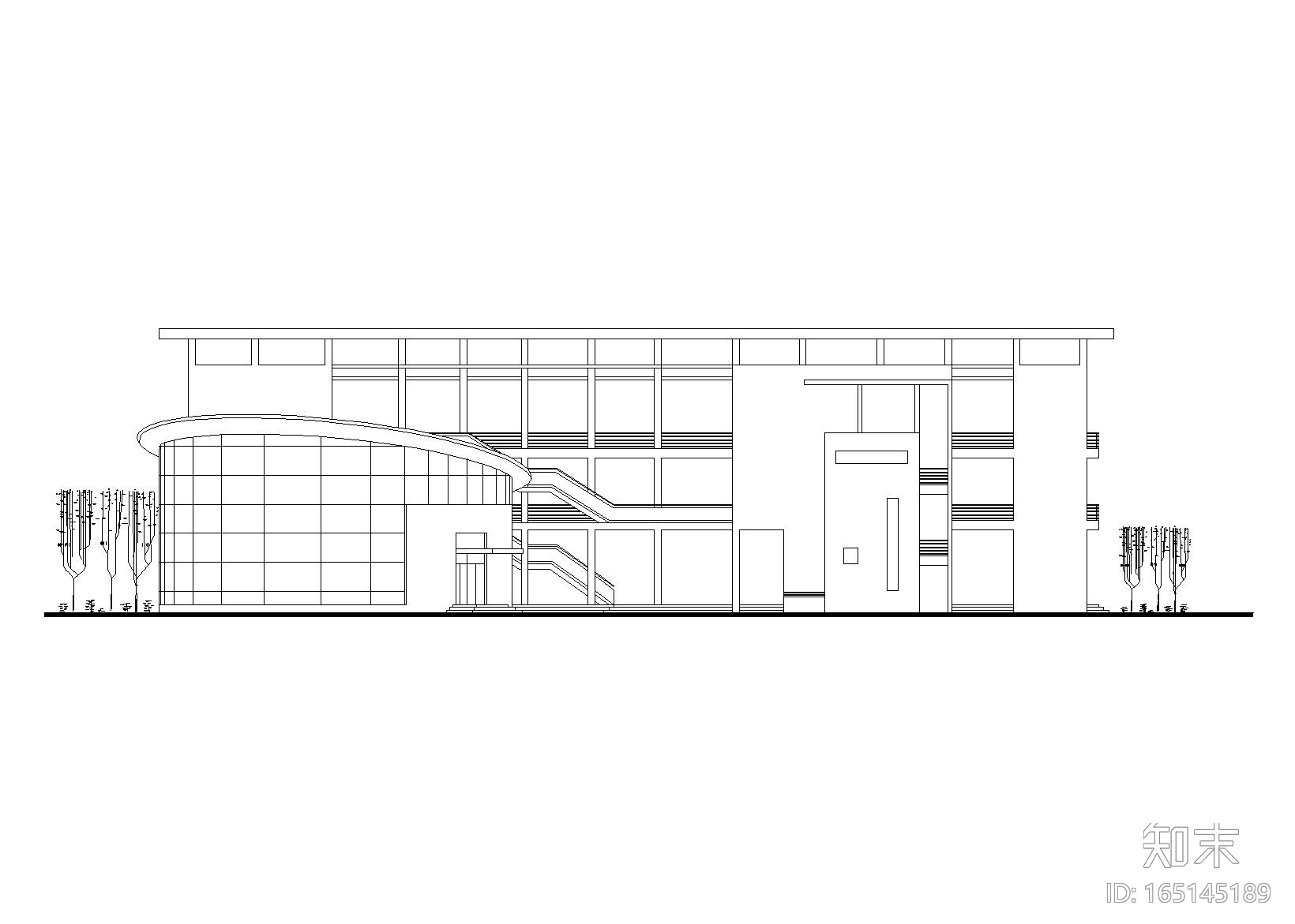 长沙某三层小学建筑设计方案图（CAD）施工图下载【ID:165145189】