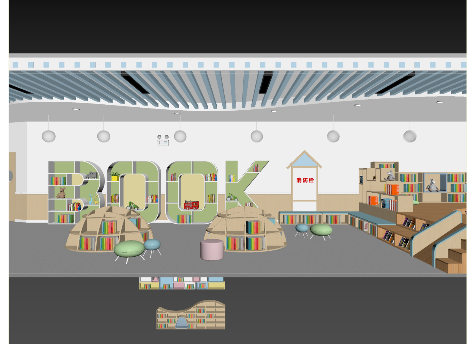 图书馆3D模型下载【ID:1214432748】