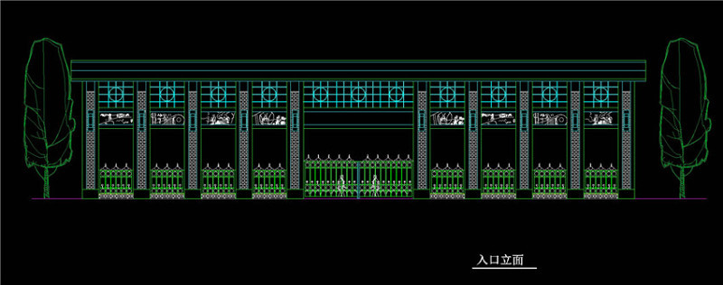 大门cad立面图CAD图纸施工图下载【ID:149695188】