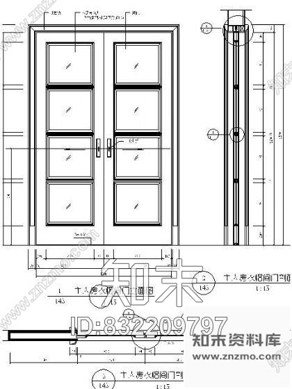 图块/节点主人房衣帽间门大样cad施工图下载【ID:832209797】