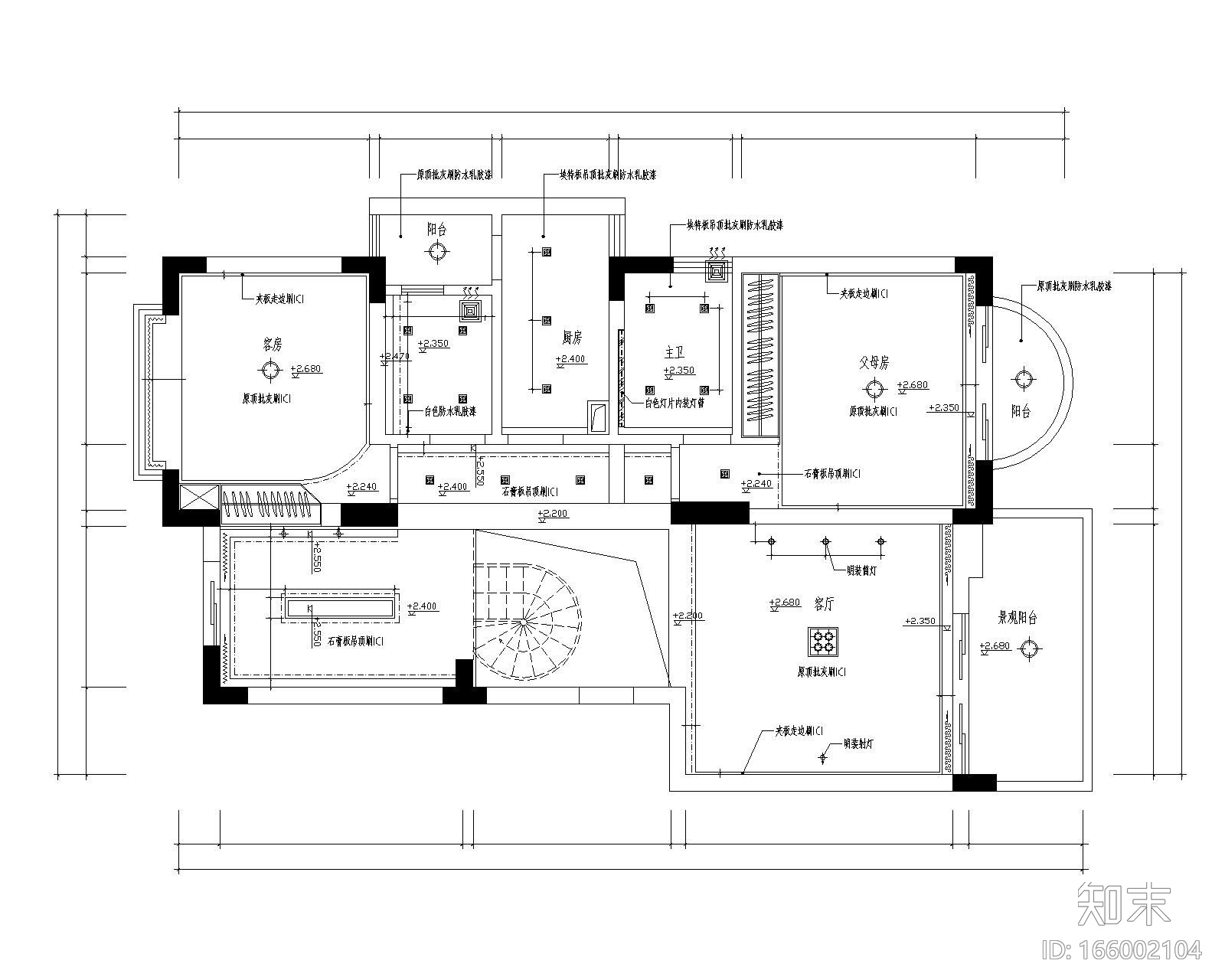 [福建]某复式现代风格别墅施工图及效果图cad施工图下载【ID:166002104】