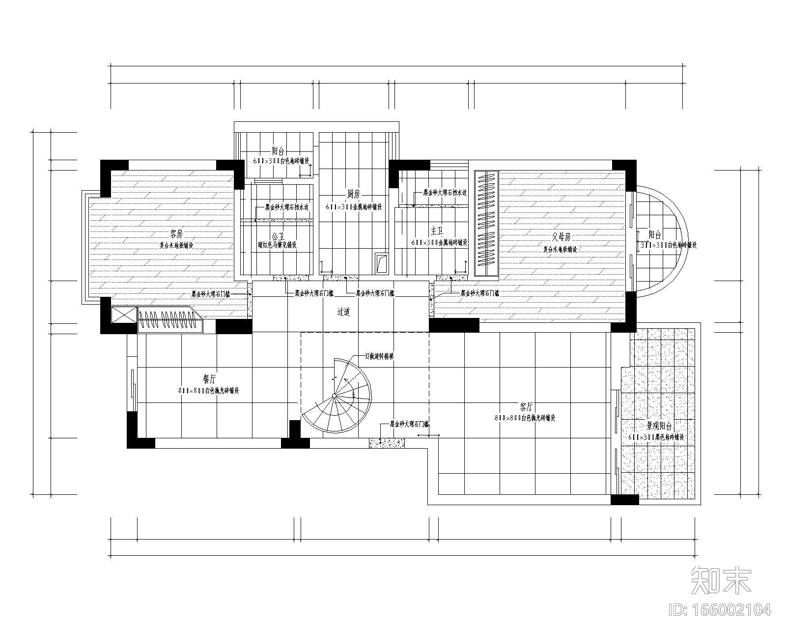 [福建]某复式现代风格别墅施工图及效果图cad施工图下载【ID:166002104】