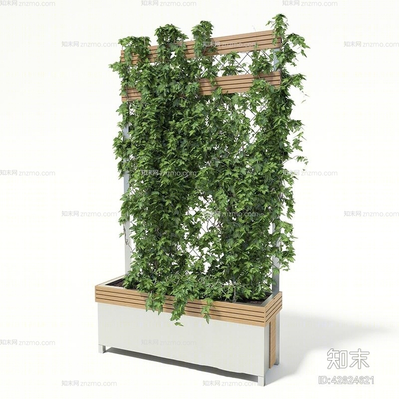 绿色绿植墙3D模型下载【ID:42824621】