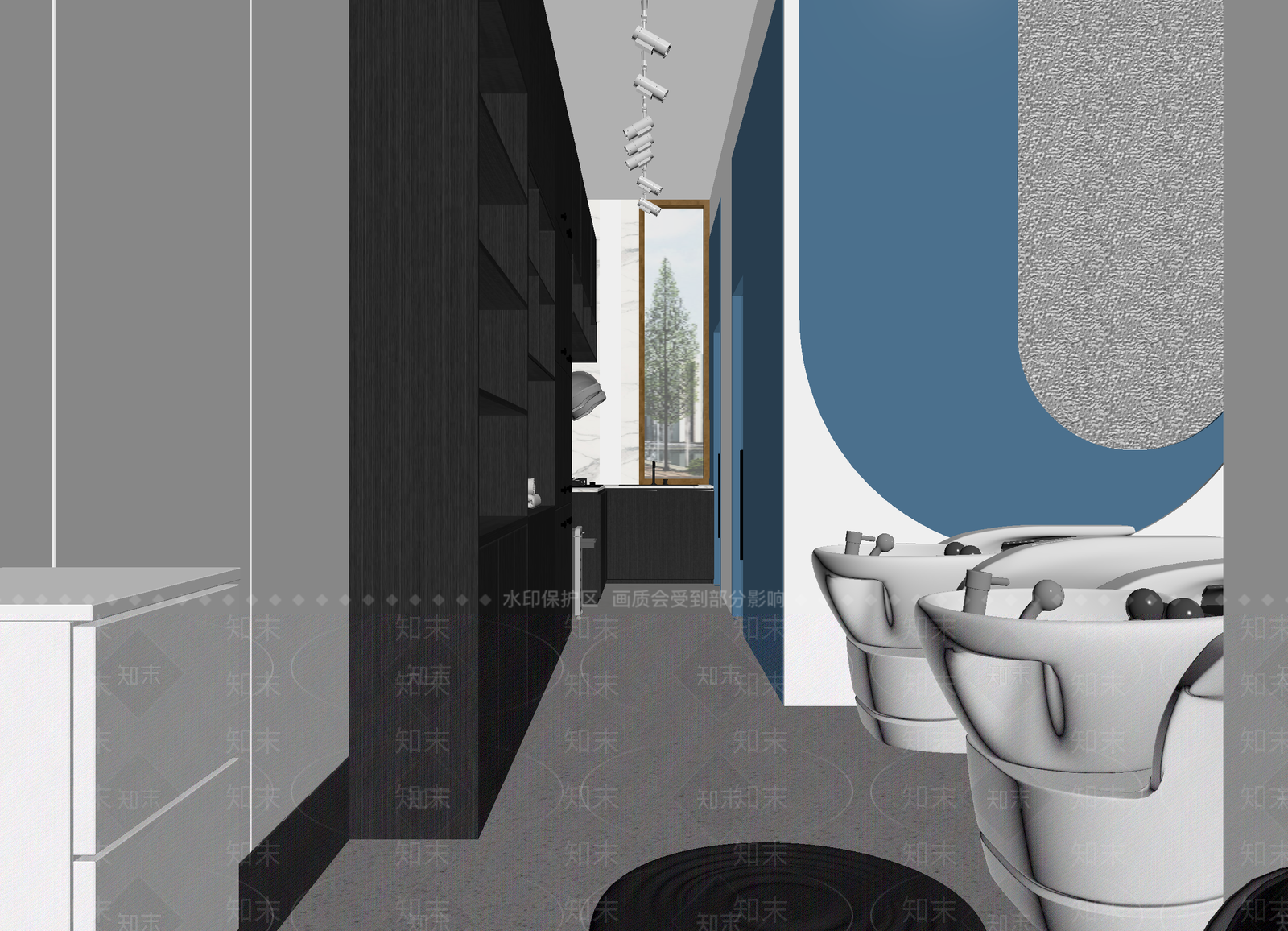 现代美发店3D模型下载【ID:1214816191】