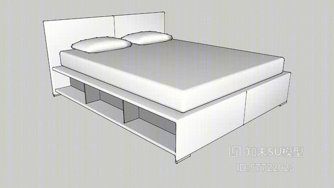 双人床SU模型下载【ID:57722023】