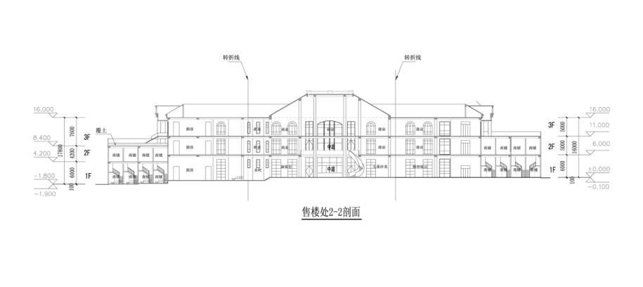 [广西]三层法式风格独立商业街建筑设计方案文本cad施工图下载【ID:167220151】