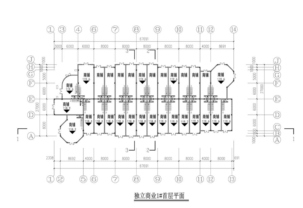 [广西]三层法式风格独立商业街建筑设计方案文本cad施工图下载【ID:167220151】