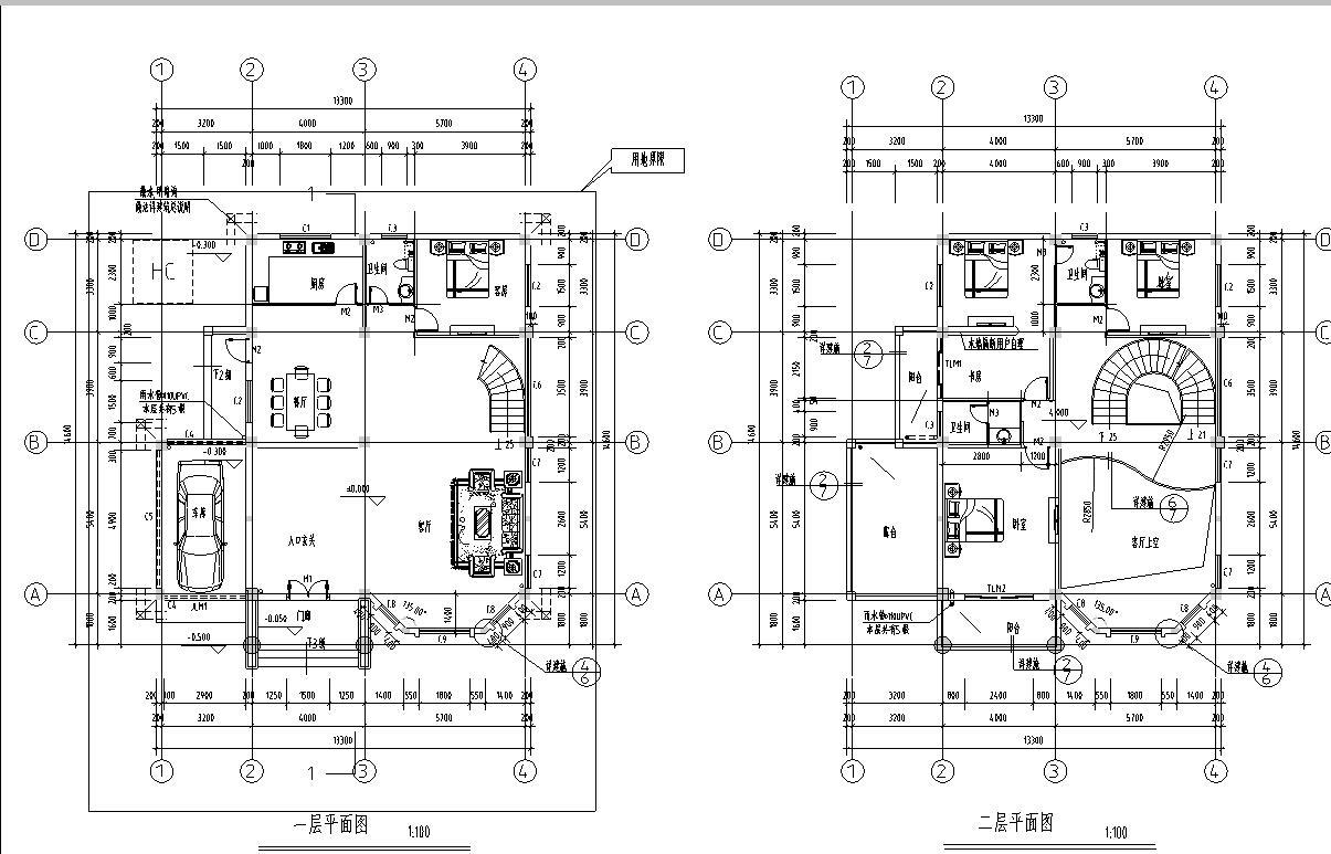 [广东]三层单家独院式别墅建筑施工图设计施工图下载【ID:151388128】