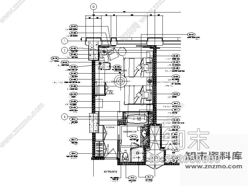 施工图五星级酒店标准客房双人间施工图施工图下载【ID:532059600】