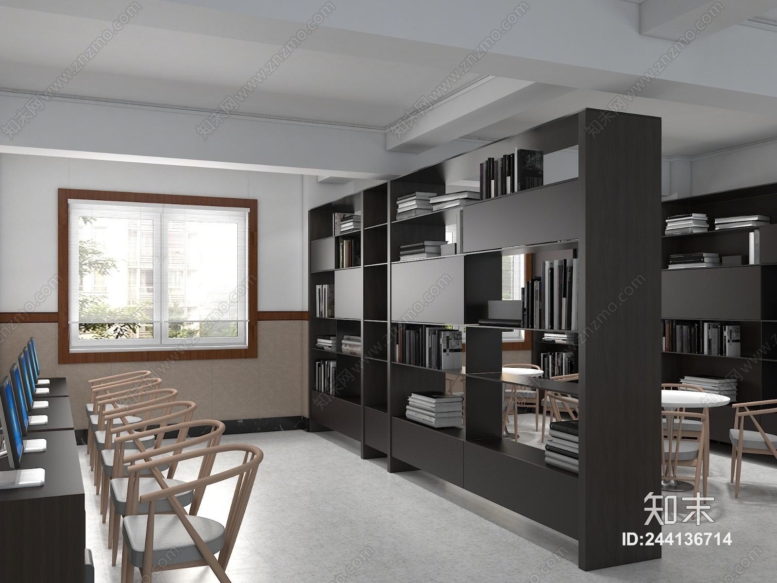 新中式阅读区3D模型下载【ID:244136714】