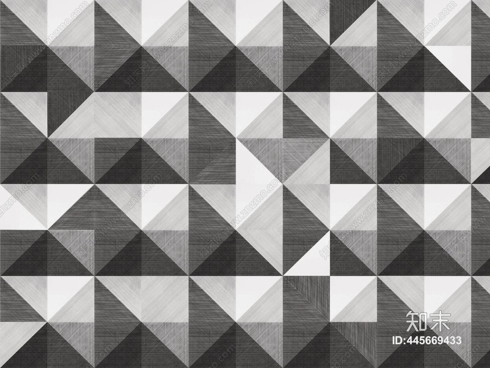 现代简约清新黑白几何图形拼接装饰壁纸壁画贴图下载