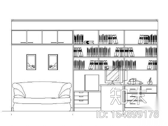 多个书柜立面cad施工图下载【ID:164899178】