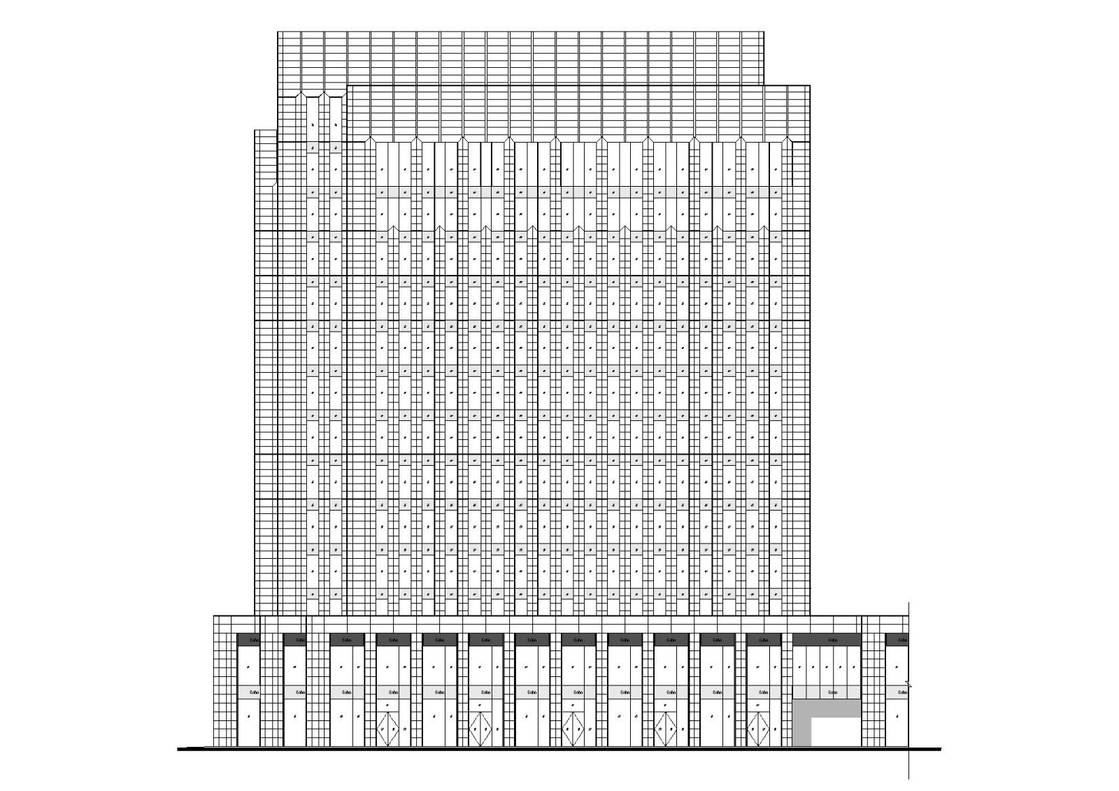 [上海]超高层现代SOHO办公综合体建筑施工图cad施工图下载【ID:160587182】