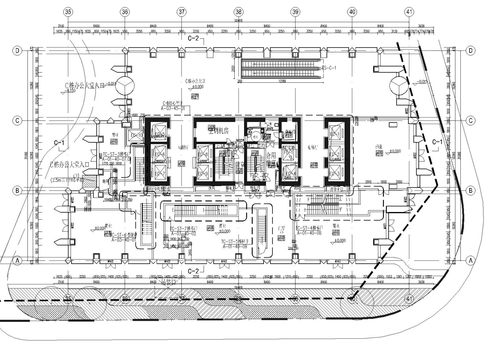 [上海]超高层现代SOHO办公综合体建筑施工图cad施工图下载【ID:160587182】