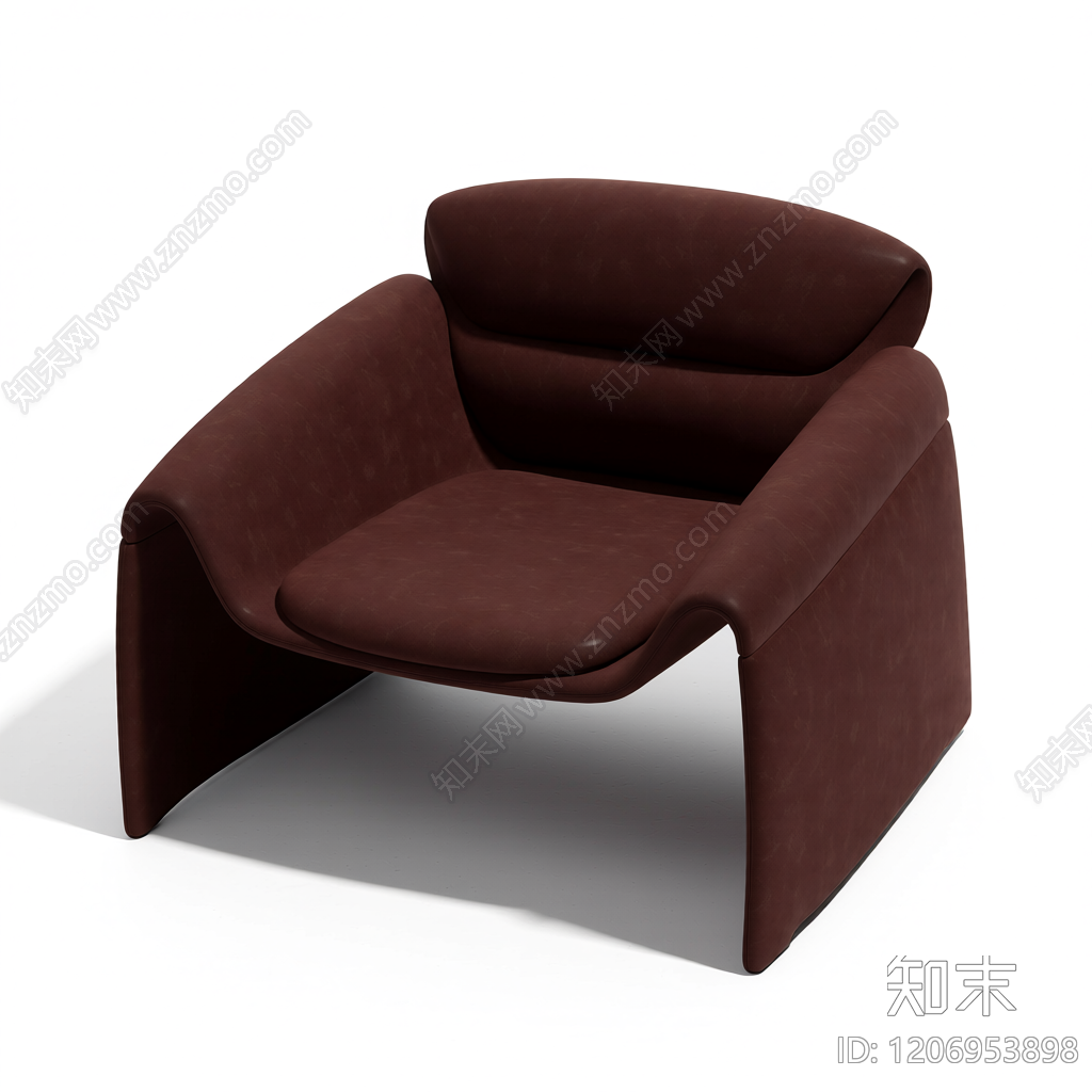 深红皮质单人椅3D模型下载【ID:1206953898】