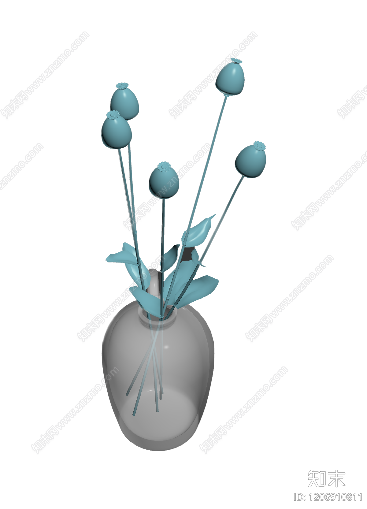 花瓶插花装饰3D模型下载【ID:1206910811】