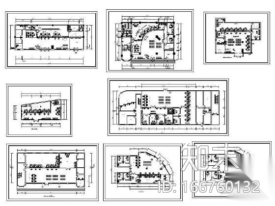 八个银行平面设计方案cad施工图下载【ID:166760132】