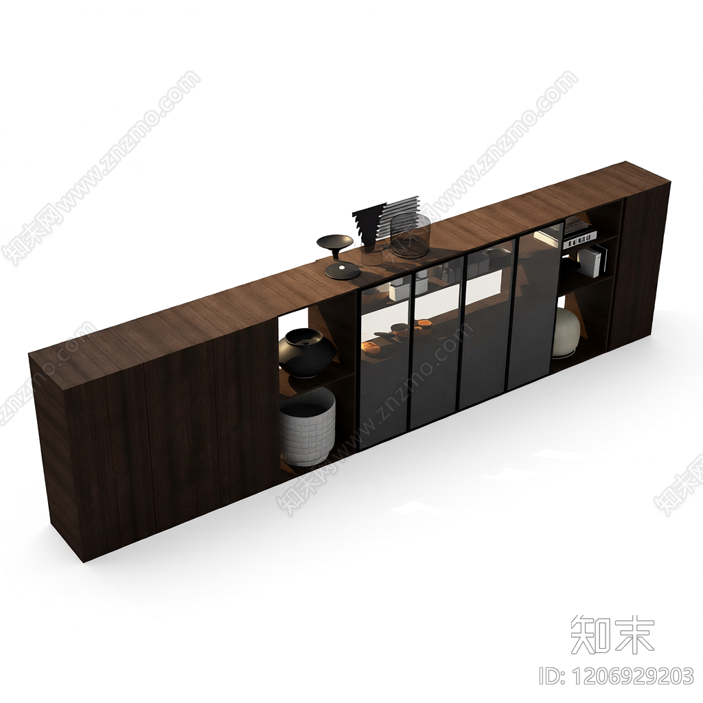 深色玻璃柜组合体3D模型下载【ID:1206929203】