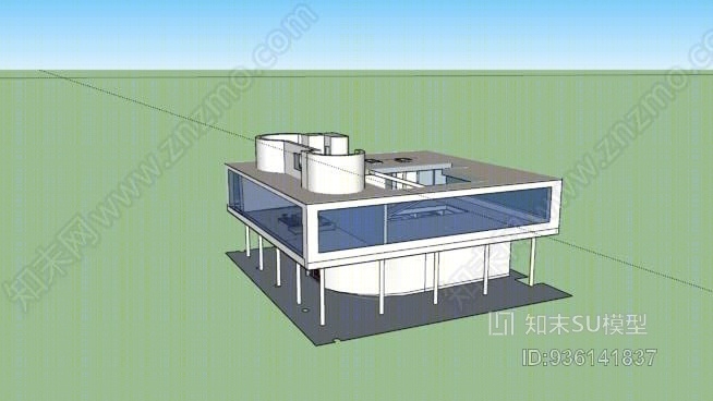 萨伏伊别墅SU模型下载【ID:936141837】