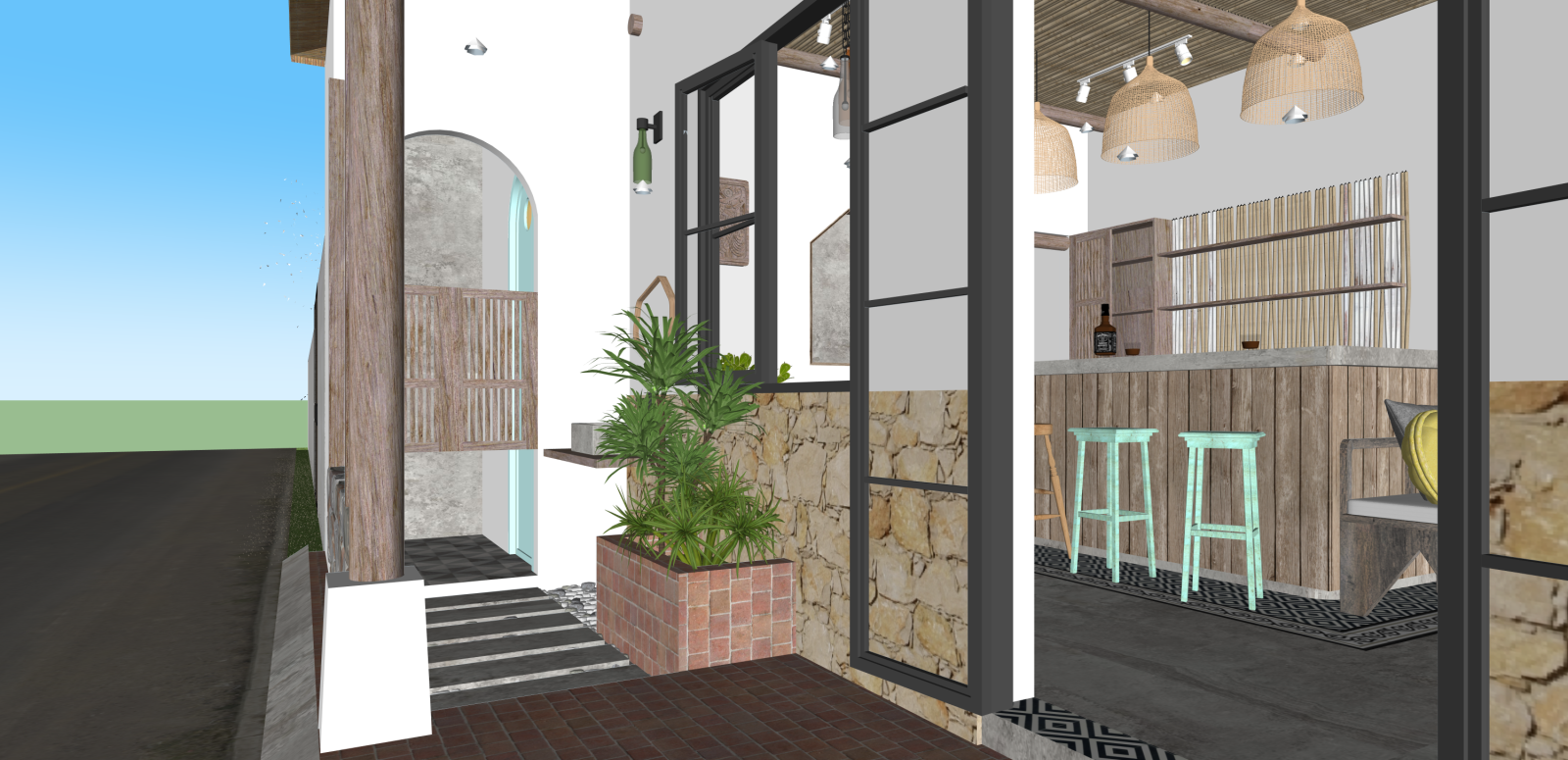 现代餐饮建筑SU模型下载【ID:1215964438】