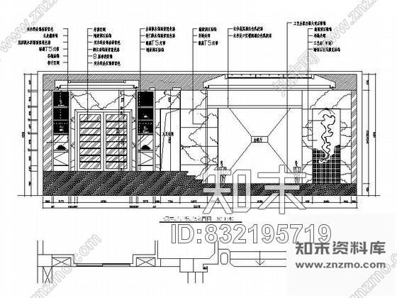 简欧别墅客厅装修立面图节点cad施工图下载【ID:832195719】