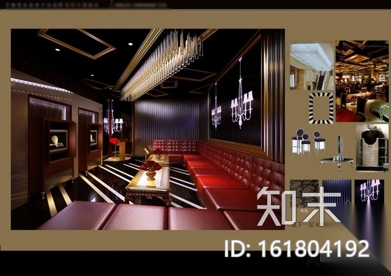 [厦门]某豪会所现代风格KTV室内装修施工图（含效果）cad施工图下载【ID:161804192】