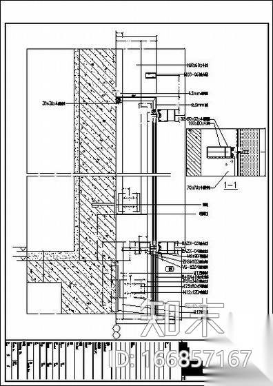 商业办公大厦外幕墙节点图cad施工图下载【ID:166857167】