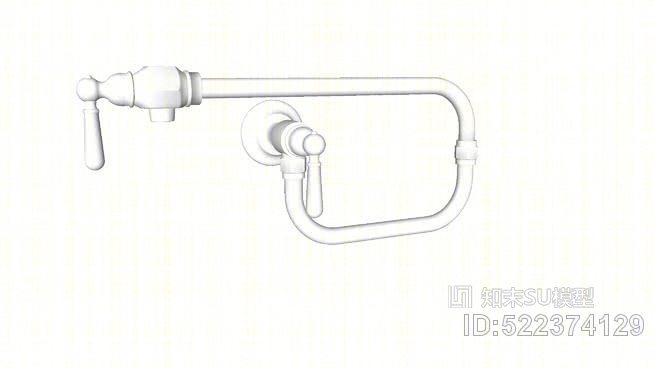 K772-2-HISISE单孔壁挂罐灌装水龙头水龙头24“延长壶嘴和手柄SU模型下载【ID:522374129】