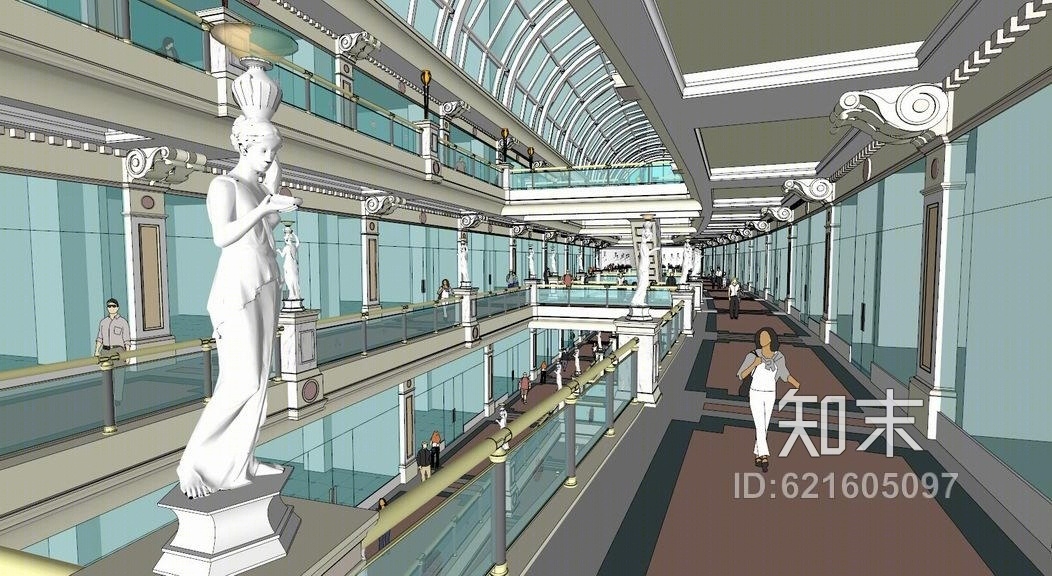 上海环球港购物街SU模型下载【ID:621605097】