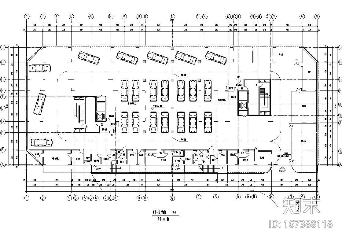 26层双塔式1楼梯2电梯6户住宅楼设计图​cad施工图下载【ID:167388118】