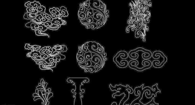 复古祥云图案施工图下载【ID:149696127】