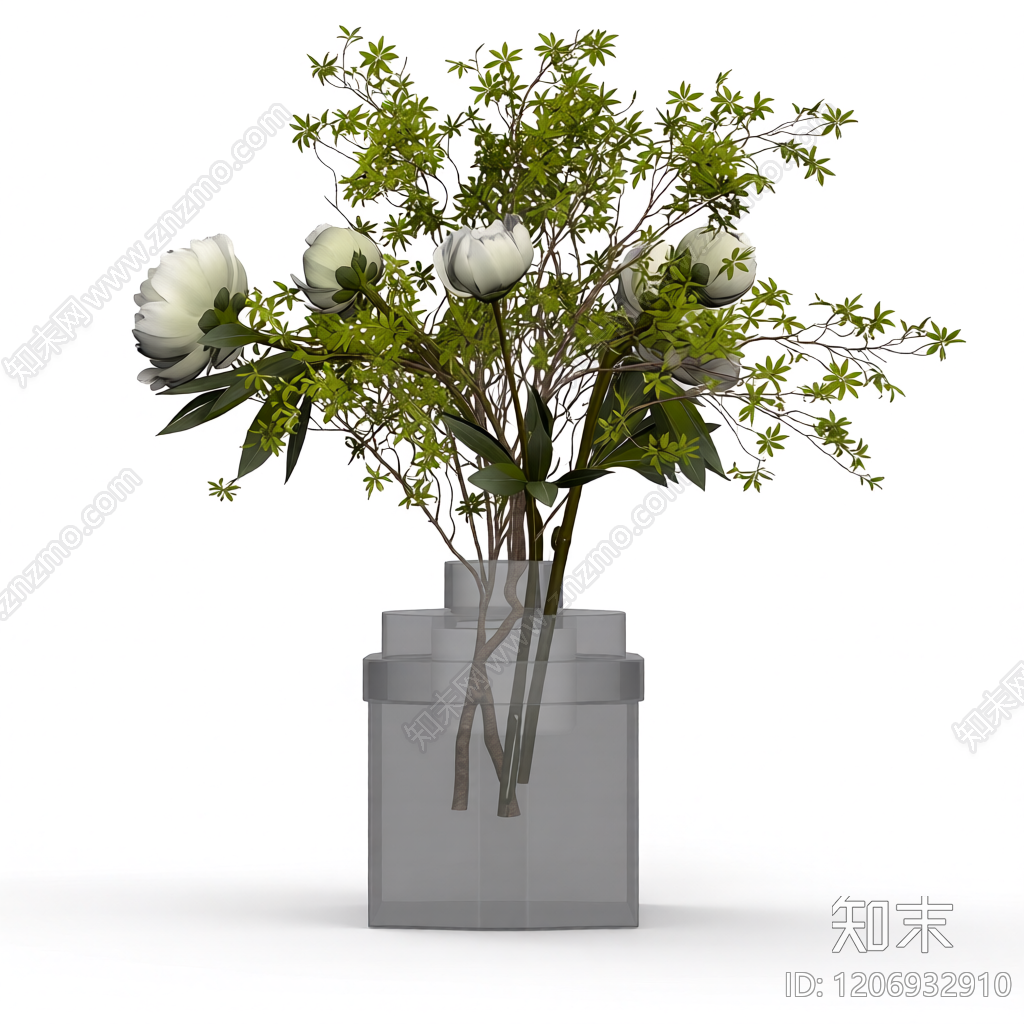 花瓶插花装饰3D模型下载【ID:1206932910】