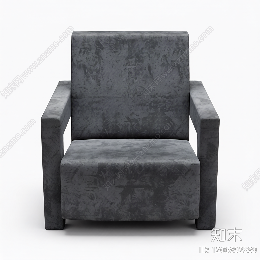 灰色纹理扶手椅3D模型下载【ID:1206892289】
