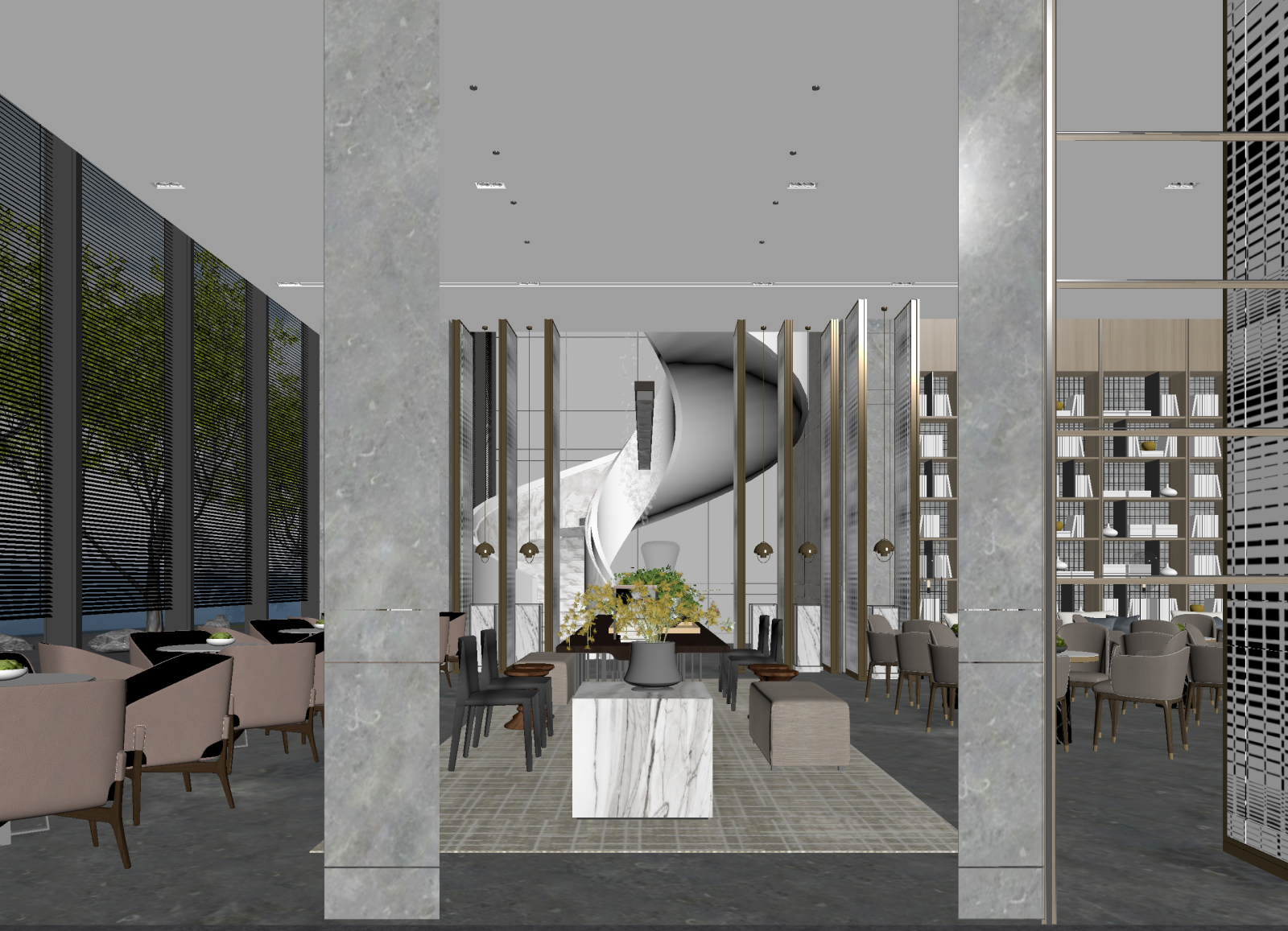 现代咖啡厅3D模型下载【ID:1214307745】