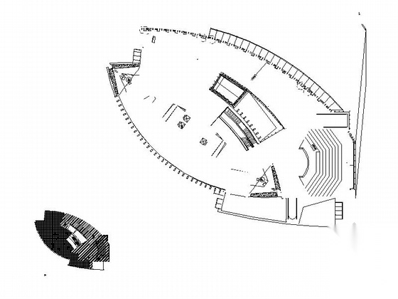 [四川]四层构架屋面弧线型框剪结构县级图书馆建筑施工图cad施工图下载【ID:165146148】