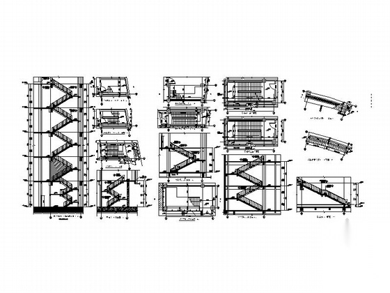 [四川]四层构架屋面弧线型框剪结构县级图书馆建筑施工图cad施工图下载【ID:165146148】