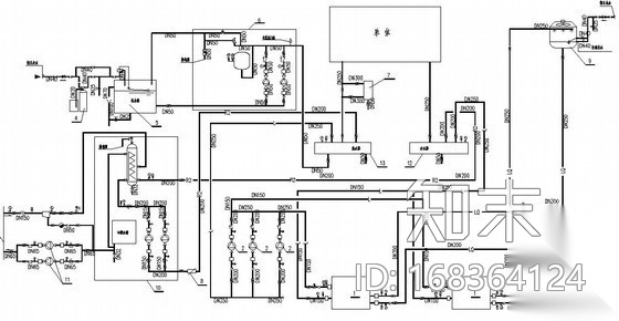 空调机房系统流程图cad施工图下载【ID:168364124】