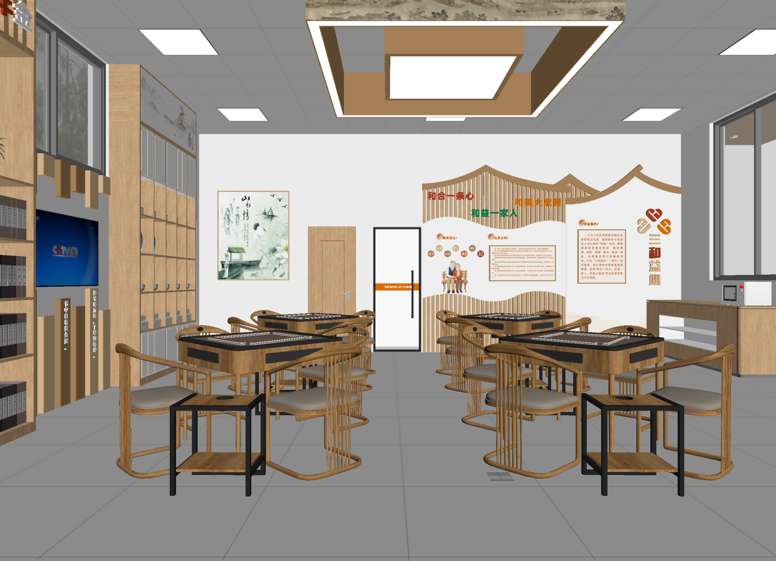 现代教室3D模型下载【ID:1214442914】