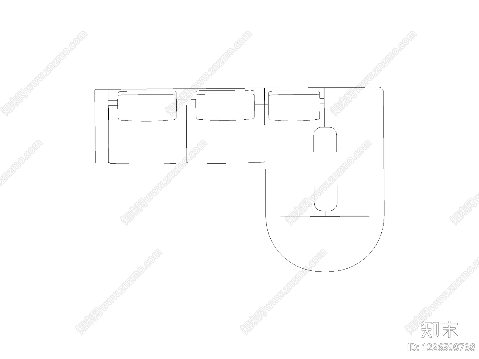 沙发cad施工图下载【ID:1226599738】