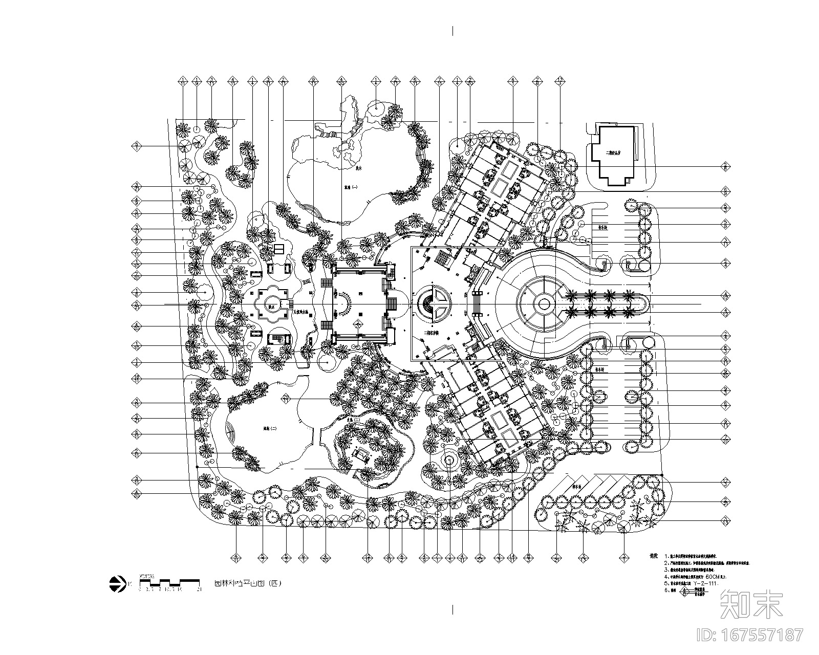 景观绿化配置CAD平面图施工图下载【ID:167557187】